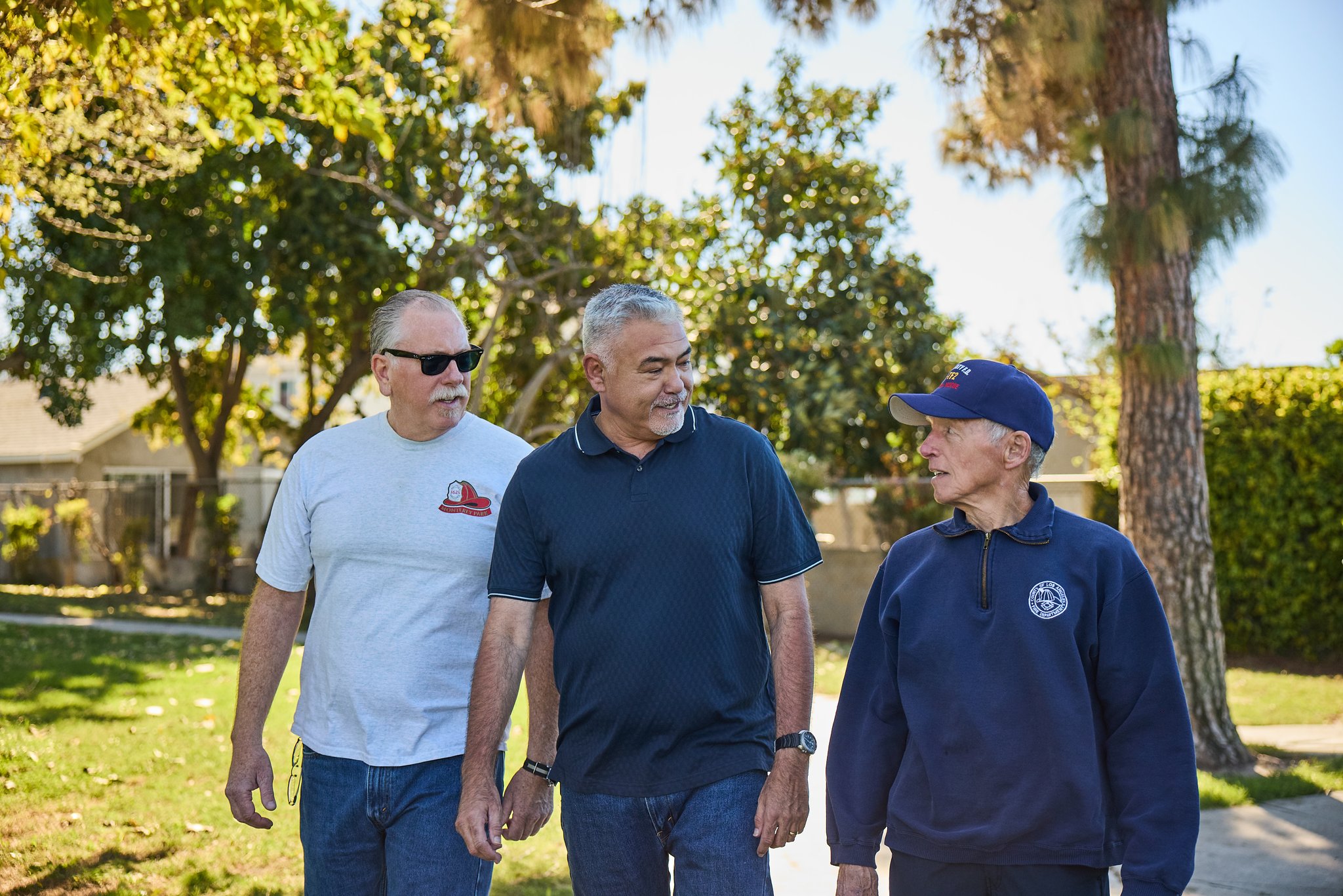 Randy walking with friends